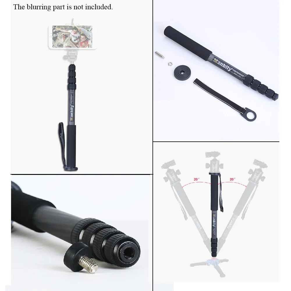5-секционный Телескопический карбоновый монопод для цифровой зеркальной камеры