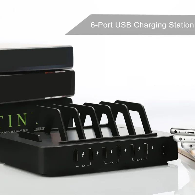 Док-станция для зарядки с USB 6 портами зарядное устройство Органайзер несколько