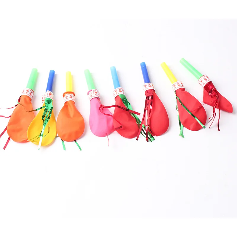

50pcs Whistle balloons Loudspeaker Latex balloon Shape Birthday Party Decorations Weddding children's day Baby toys Mixedcolor