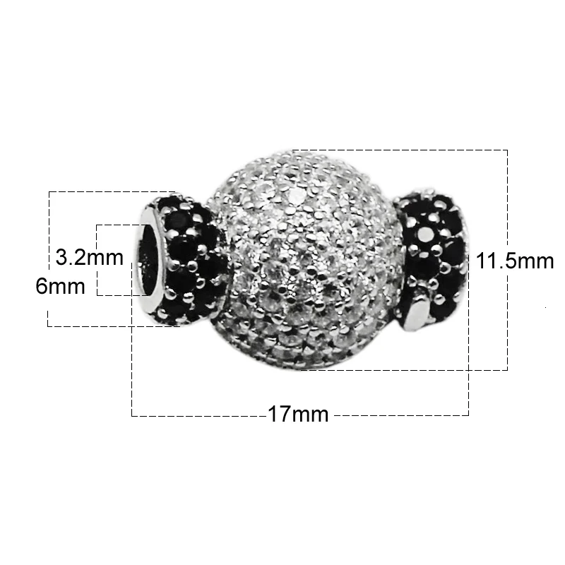 Белый Beadsnice,, серебряная застежка, ожерелье, разъем, серебро 925 пробы, браслет, аксессуары, сделанный вручную, ID35305 - Цвет: Белый