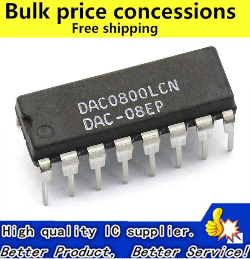 Бесплатная доставка 10 шт./лот DAC0800LCN DAC 08EP DAC0800 DIP 16 IC|Запасные части| |