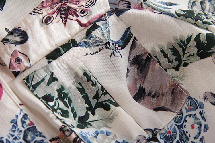 2015 Summer Style Fashion Leisure Short Sleeve Dress Lapel Printing Slim Dresses Q08 | Женская одежда