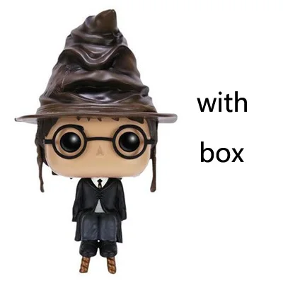 Sorting Hat with box Фильм Гарри Поттер Гермиона Рон Добби Луна персонажи Ньют 10 см Виниловая кукла Фигурка Коллекция Модель игрушки - Цвет: Sorting Hat with box