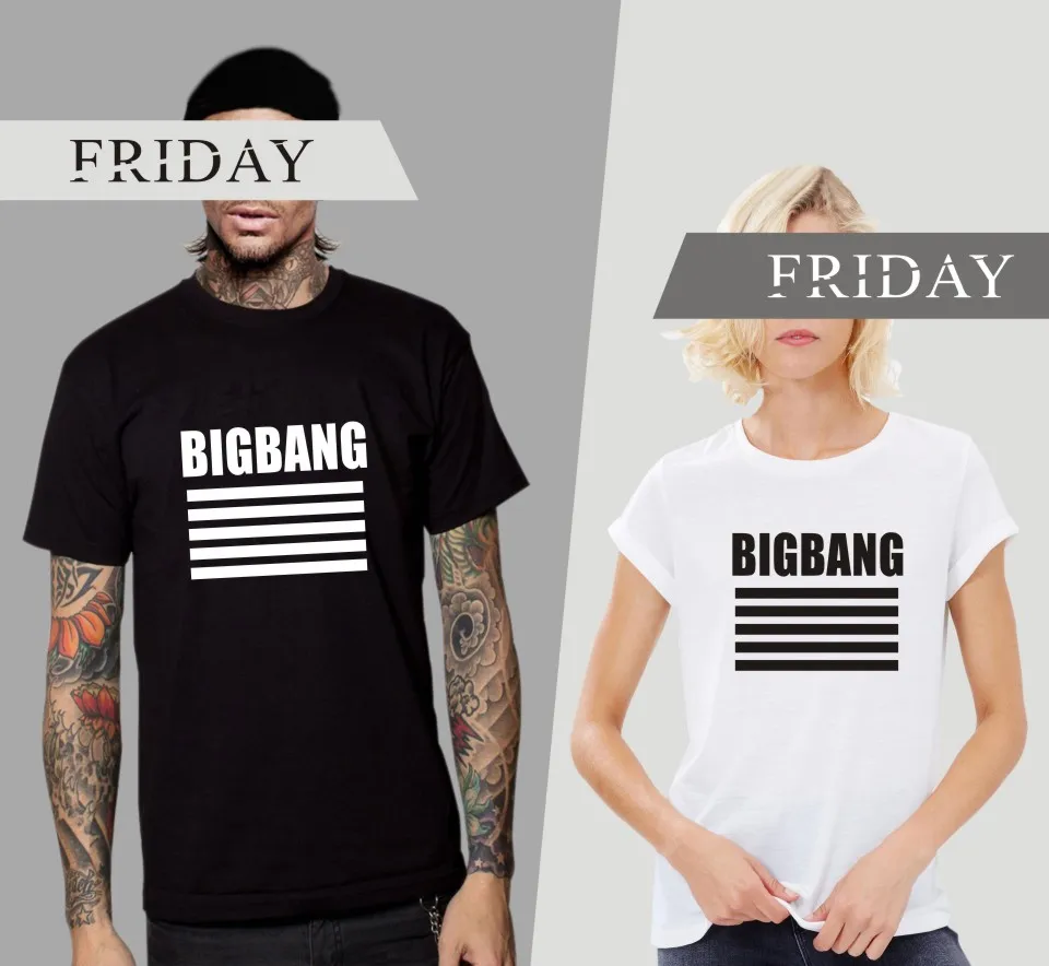 Модная футболка LUCKYFRIDAYF Bigbang kpop для мужчин и женщин летняя повседневная с круглым