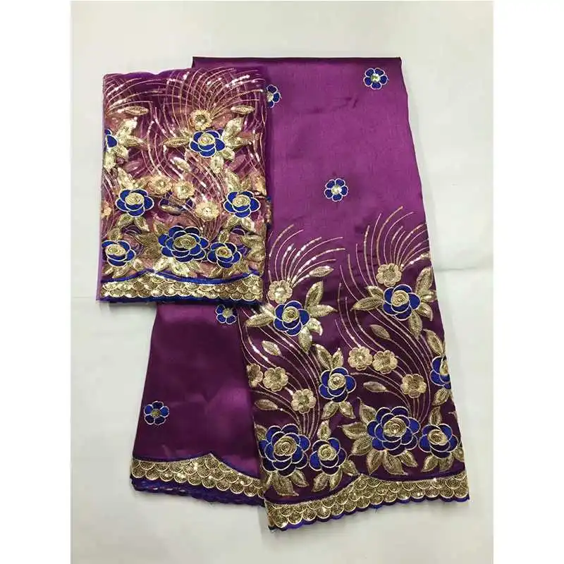 Новая африканская ткань George высококачественные индийские синие шелковые