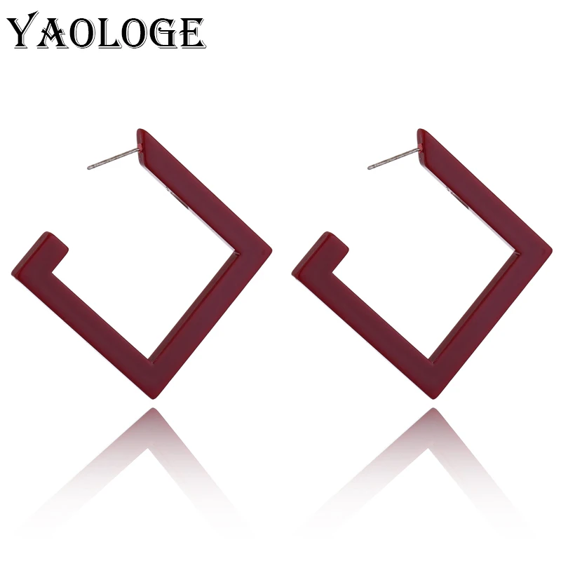 Женские акриловые серьги YAOLOGE простые квадратные в богемном стиле с уксусной