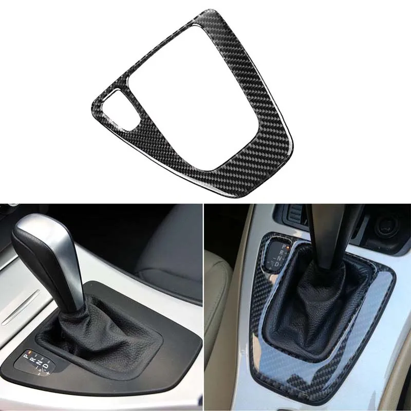 

LHD Carbon Fiber Gear Shift Knob Panel Cover Trim fit For BMW 3 Series E90 E92 E93