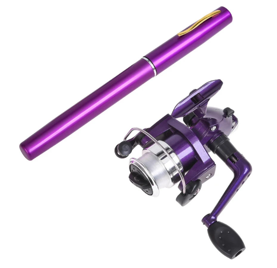 YINGTOUMAN 2 SET/LOT ABS Carbon Pen Type Fishing Rod Spinning Wheel Reel Piece Set Portable 5 Color Sea Otter Tackle | Спорт и