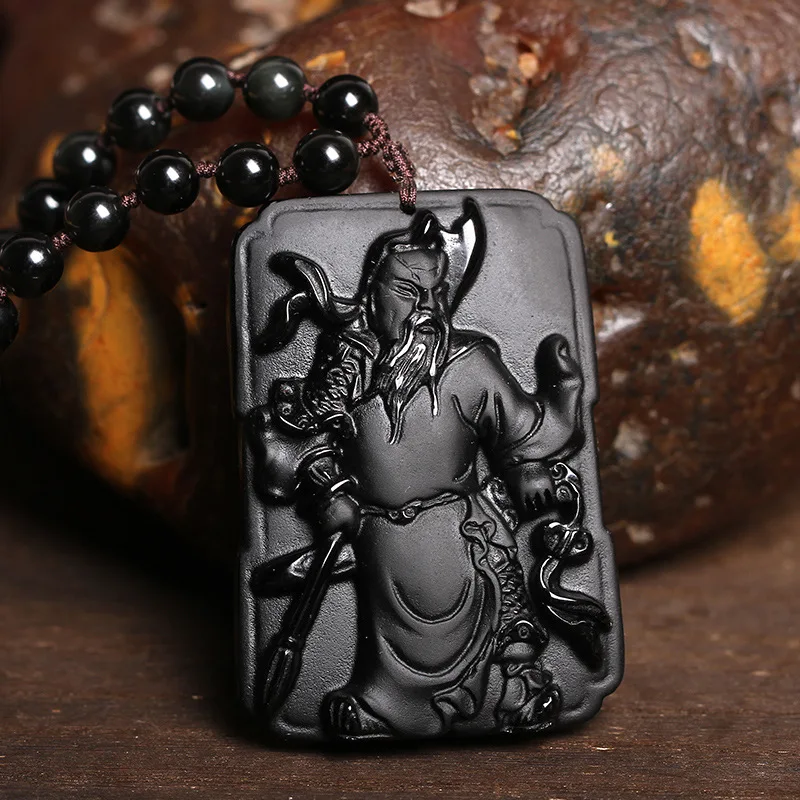 Подлинная Подвеска из черного обсидиана натурального матового стекла оптовая