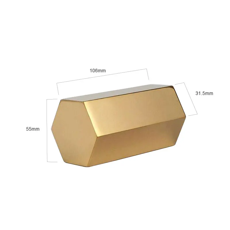 Metal Hexagonal Vase Stainless Steel Gold Pen Holder Modern Fashion Flower Room Study Hallway Home Wedding Decoration | Дом и сад