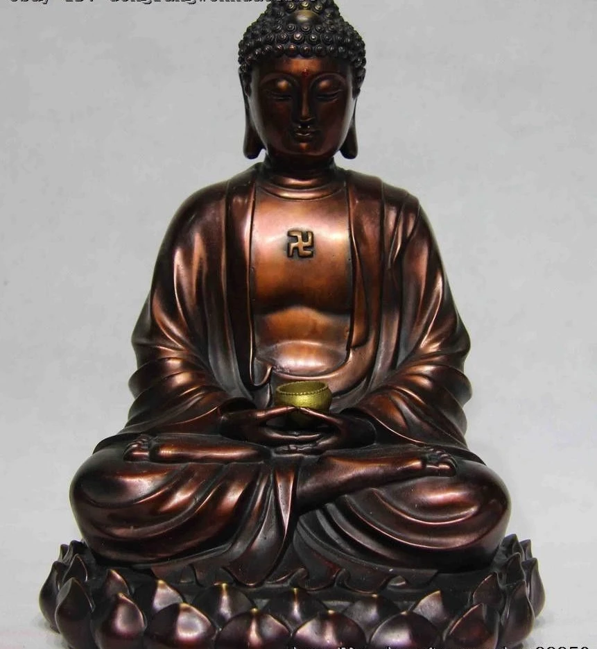

Chinese Folk Buddhist Bronze Copper Shakyamuni Amitabha Tathagata Buddha statue