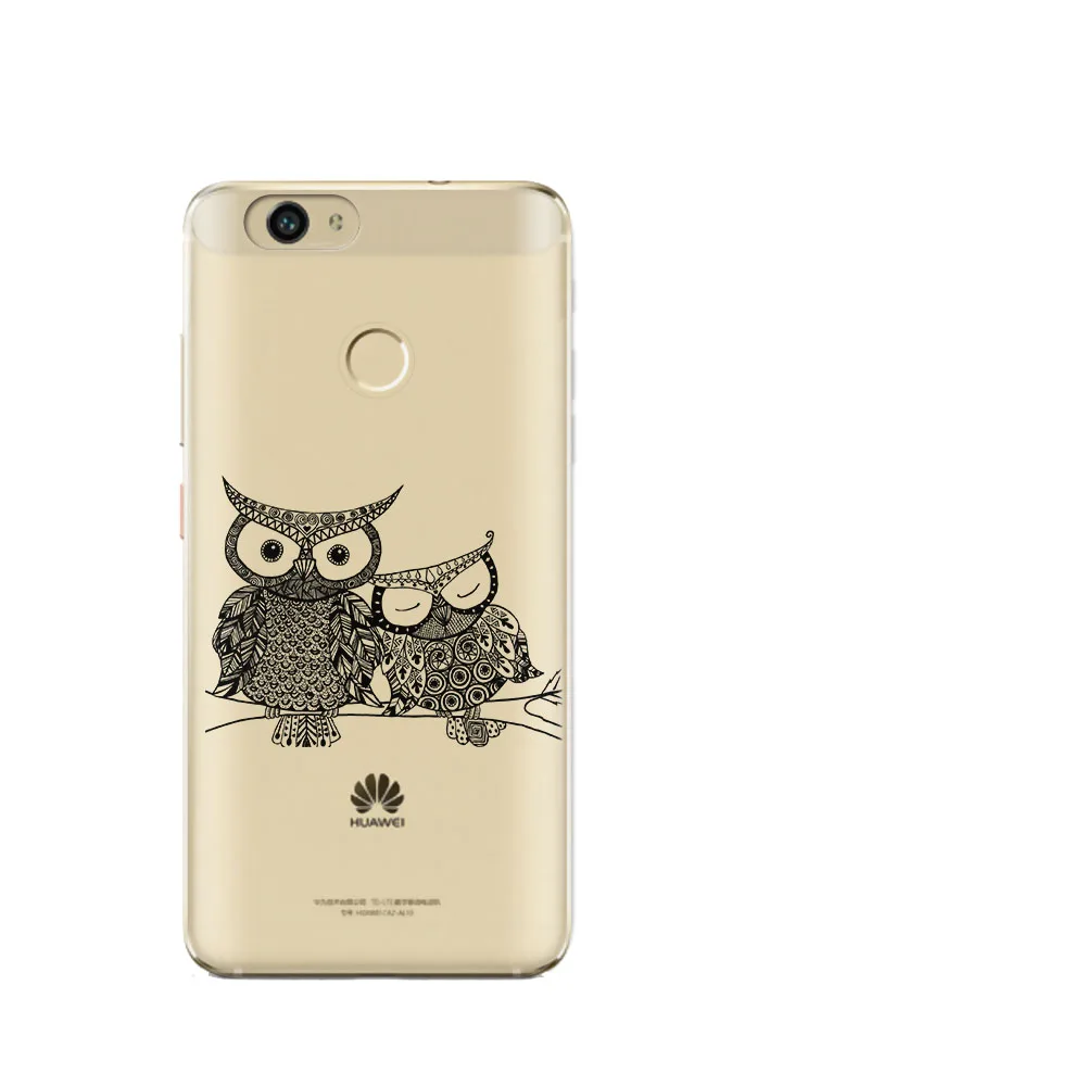 Owl Phone Case For Huawei Y5 2017 Y6 II Y7 Nova 2 P10 Plus P8 P9 Honor 9 6A Mate 10 lite animal picture TPU silicone soft shell |