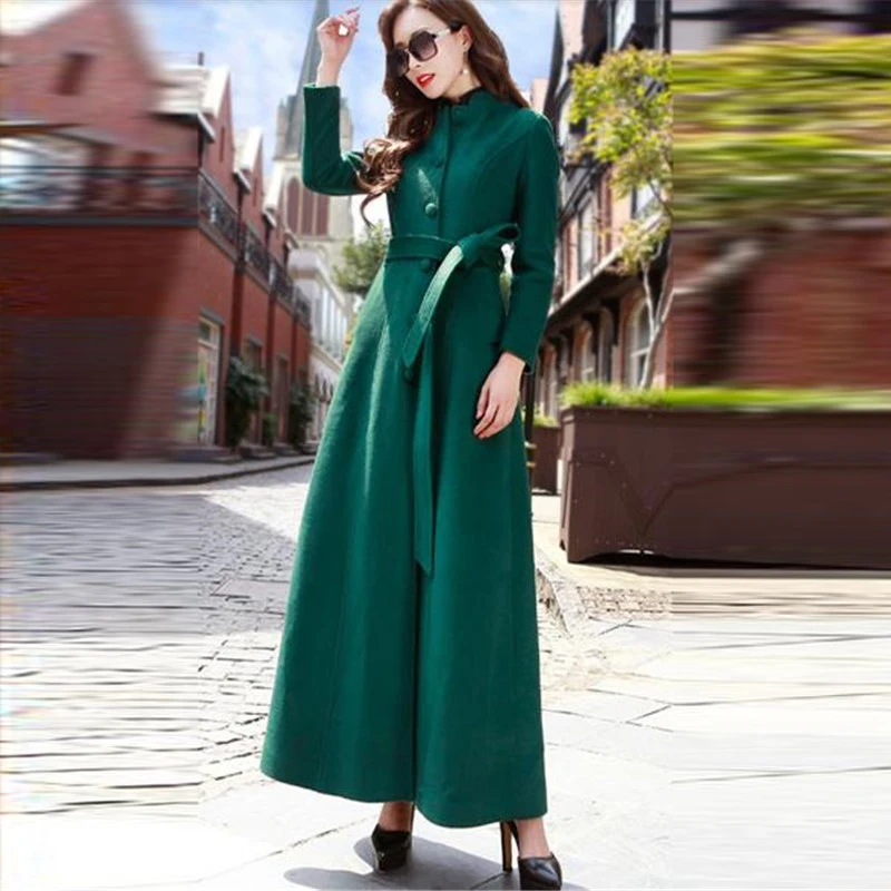 Высококачественное шерстяное пальто для женщин Осень зима 2020 модная удлиненная