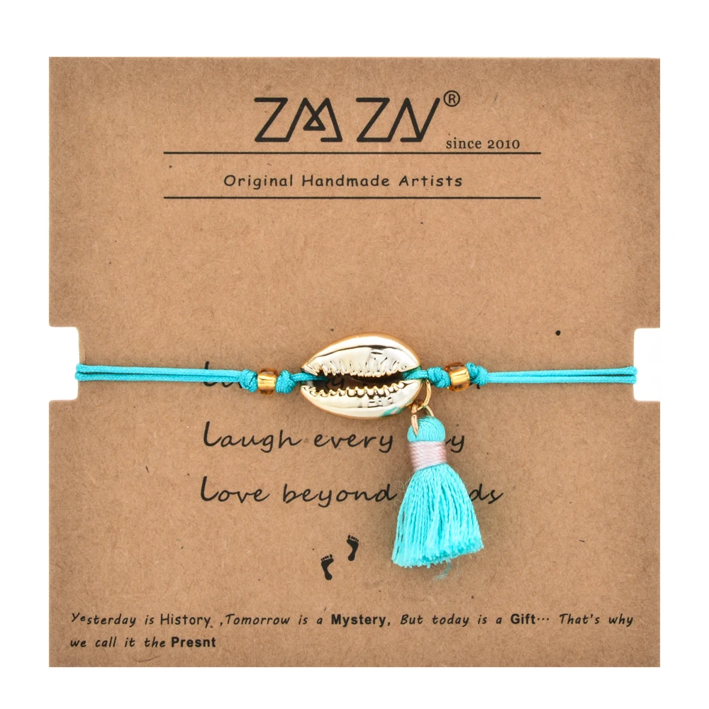 ZMZY новые браслеты из ракушек с кисточками для женщин Boho пляжные бусины браслет
