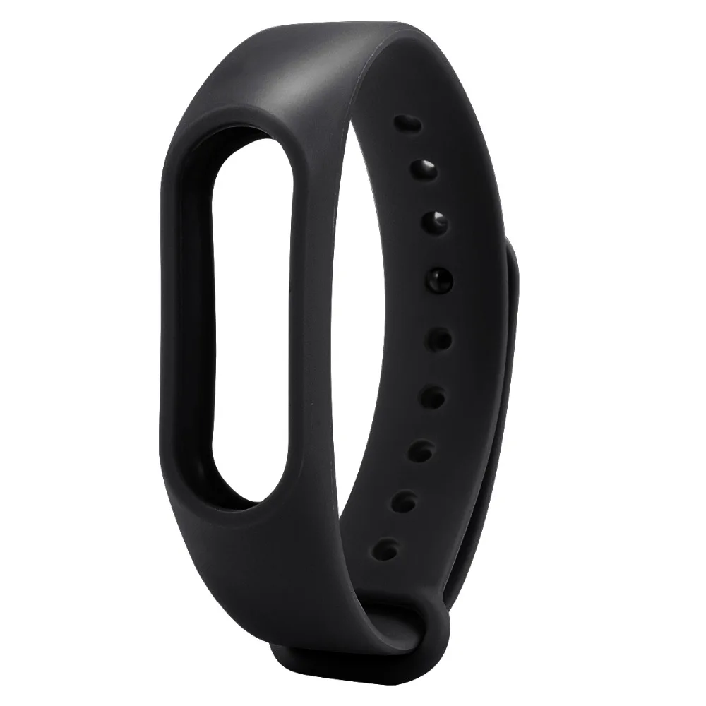 Смарт часы черного цвета силиконовый браслет для Xiaomi Mi Band 2 сменный ремешок