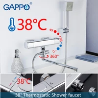 gappo shower faucet chrome bathroom shower wall mounted thermostat bathtub faucets brass bath taps shower mixer griferia