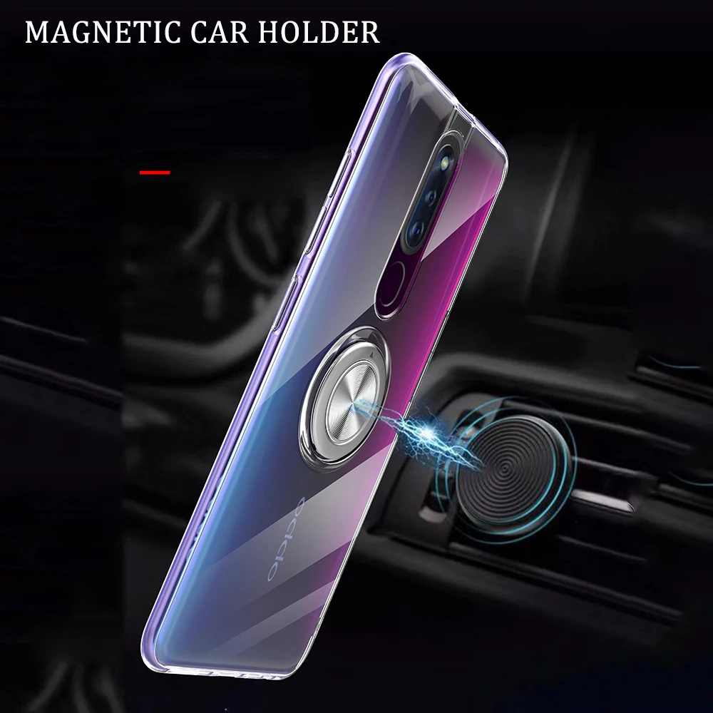 Чехол для OPPO F11 Pro Reno K1 RX17 NEO F9 A7X 10x zoom мягкий прозрачный защитный чехол с кольцом и