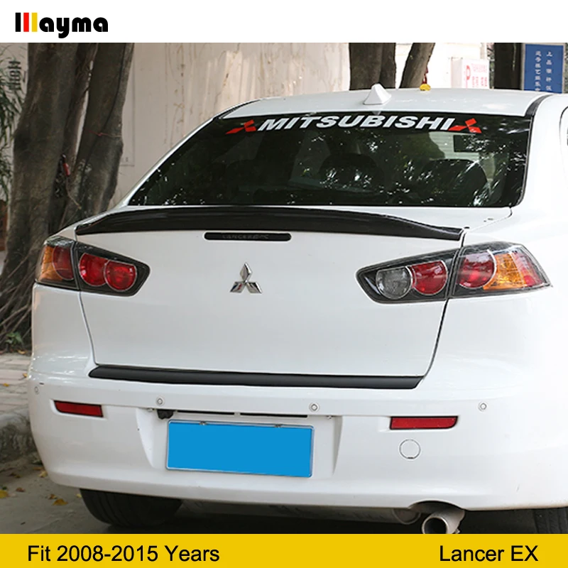 Задний спойлер из имитации углеродного волокна для Mitsubishi Lancer EX 2008 2015 года черный