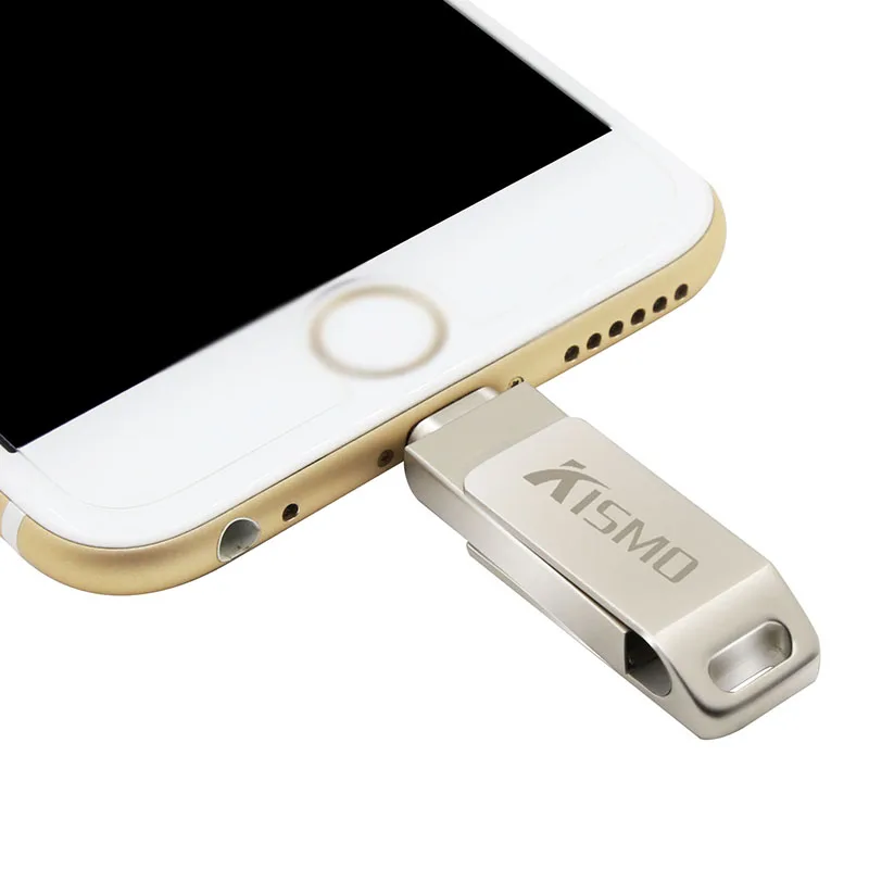 Металлический USB флеш-накопитель Kismo для iPhone X, 8, 7, 6 Plus, 6 S, 5S, 5C, iPad, OTG флеш-накопитель, карта памяти HD, 16 ГБ, 32 ГБ, 64 ГБ, 128 ГБ, флеш-накопитель