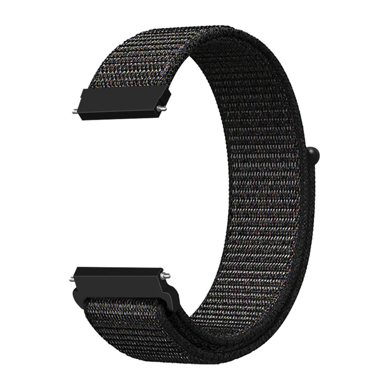 Black Nylon EXRIZU 20 мм браслет из нержавеющей стали ремешок для Xiaomi Mijia кварцевые часы для Xiaomi Amazfit Bip Young Version умные часы - Цвет: Black Nylon