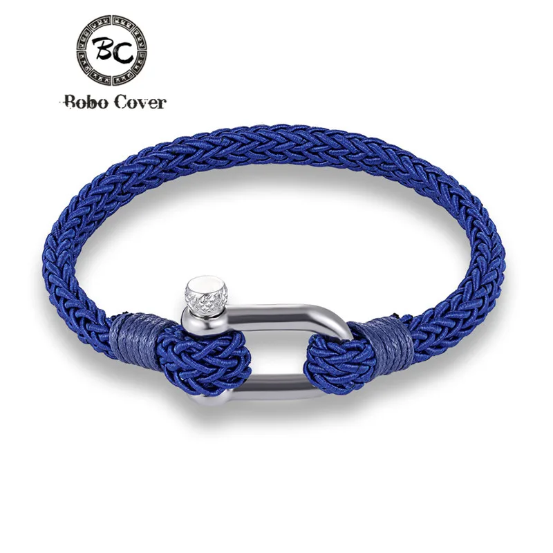 Новое поступление цветной плетеный канат искусственный браслет из нержавеющей