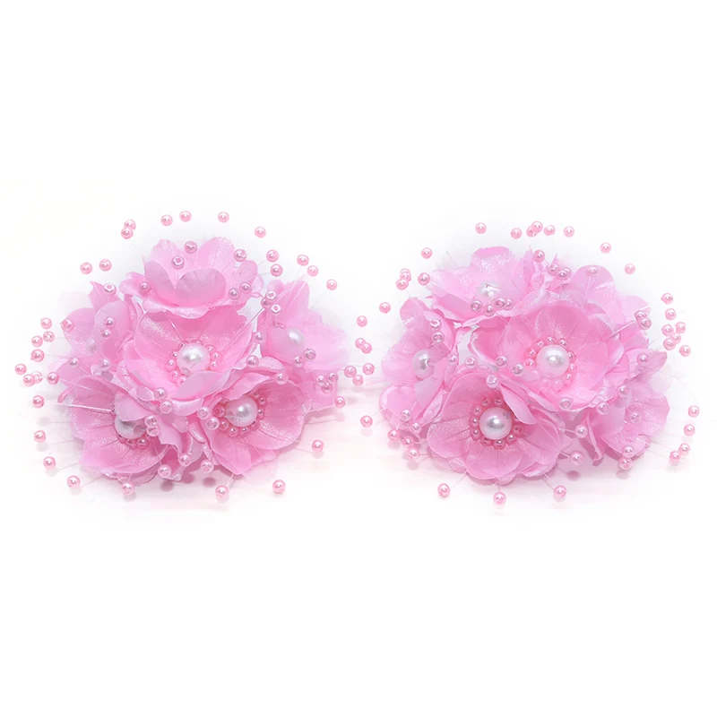 Light pink 18 шт искусственный цветок 3,5 см Шелковый жемчужный букет сакуры Свадебные украшения для дома DIY гирлянда скрапбук ремесло поддельные цветы - Цвет: Light pink