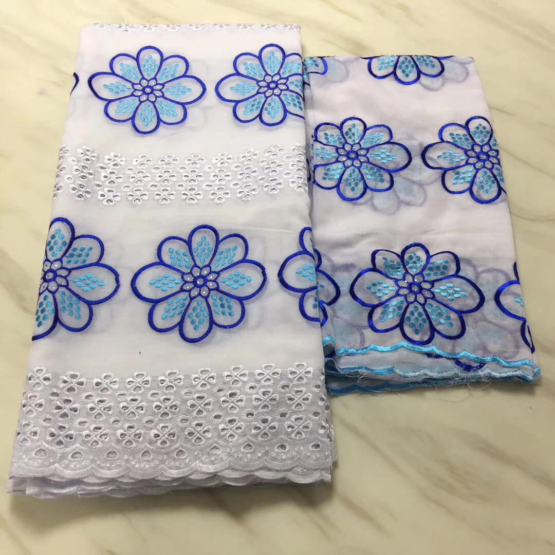 Purple African French Cotton lace Fabric Material Nigerian Swiss Voile Lace High Quality Women Aso Oke Head Tie LPL1204 | Дом и сад
