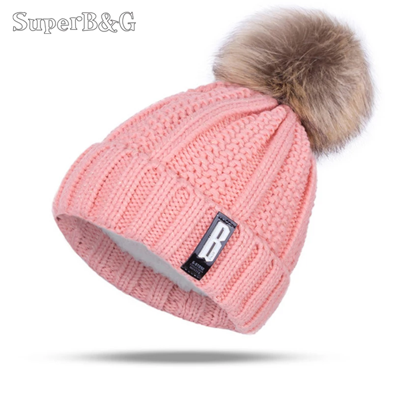 Шапка женская вязаная с помпоном|Женские Skullies и шапочки| |