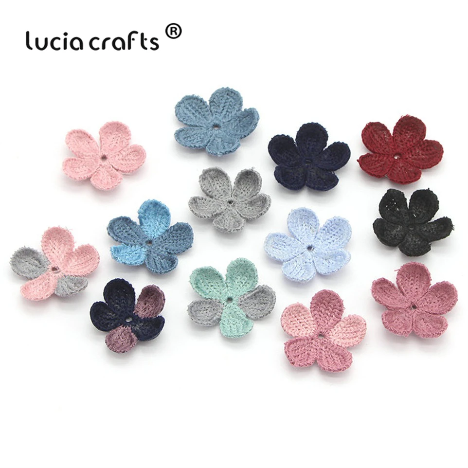 Lucia Craft 10/13 шт. 35 мм шерстяные цветы для шитья нашивки декора материалы ручной
