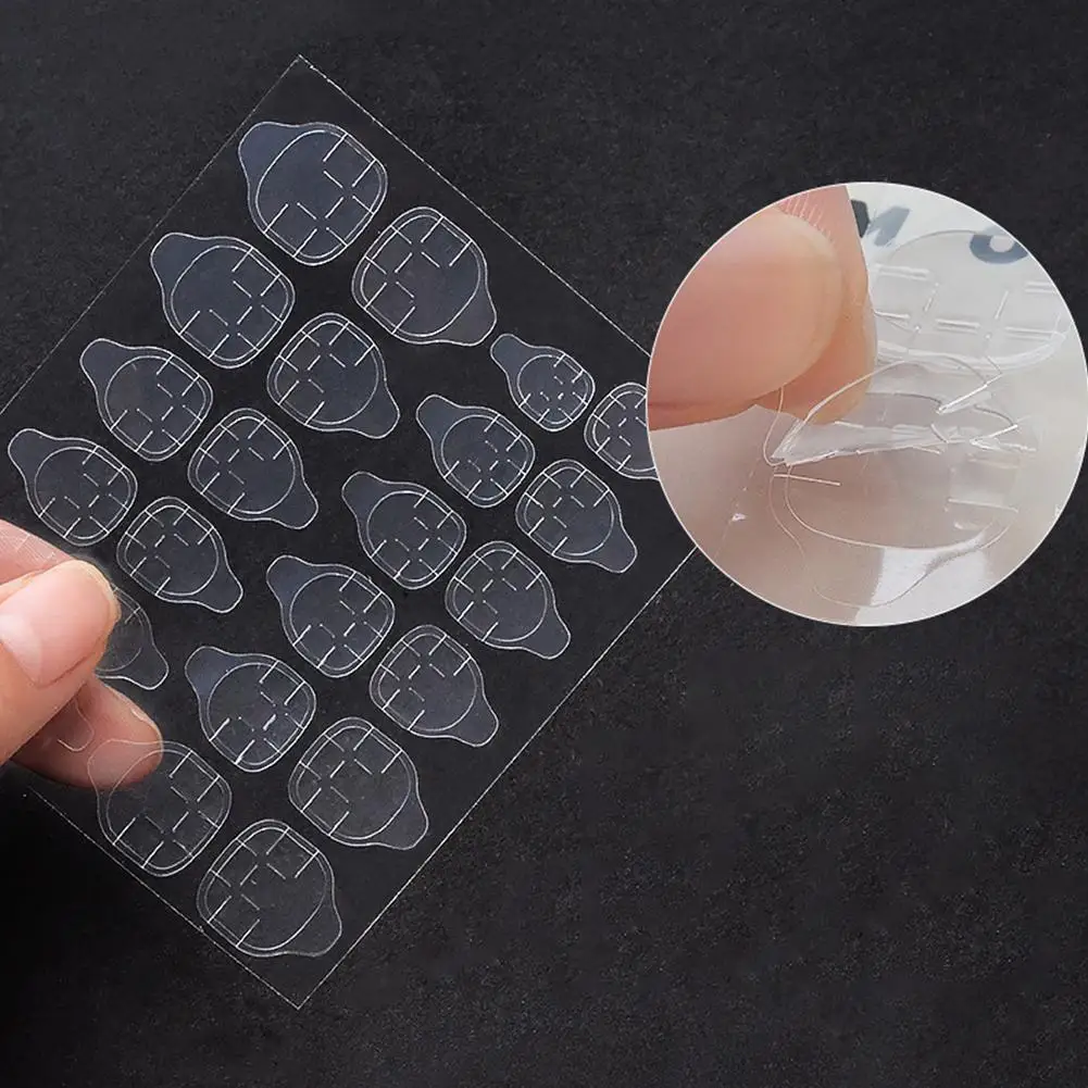 XY Fancy 24 шт/лист DIY Желе двухсторонний клей прозрачный Невидимый зажим для ногтей Клей Ложные инструменты для дизайна ногтей