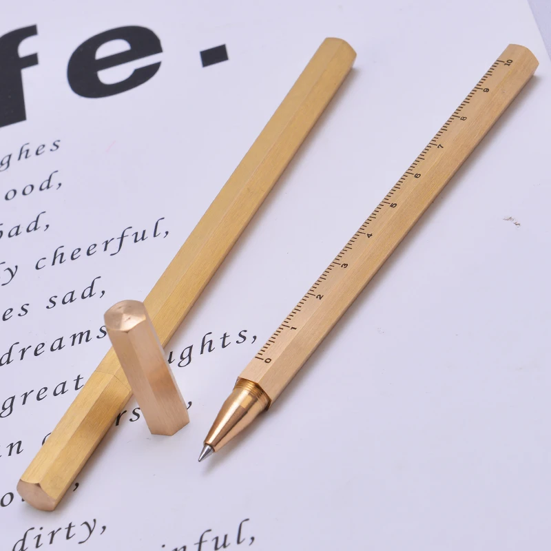 

0.5mm Luxury Black Brass Superfine Gel Pens Creative Business Writing Ink Signing Pen Office School Supplies Stationery 04174
