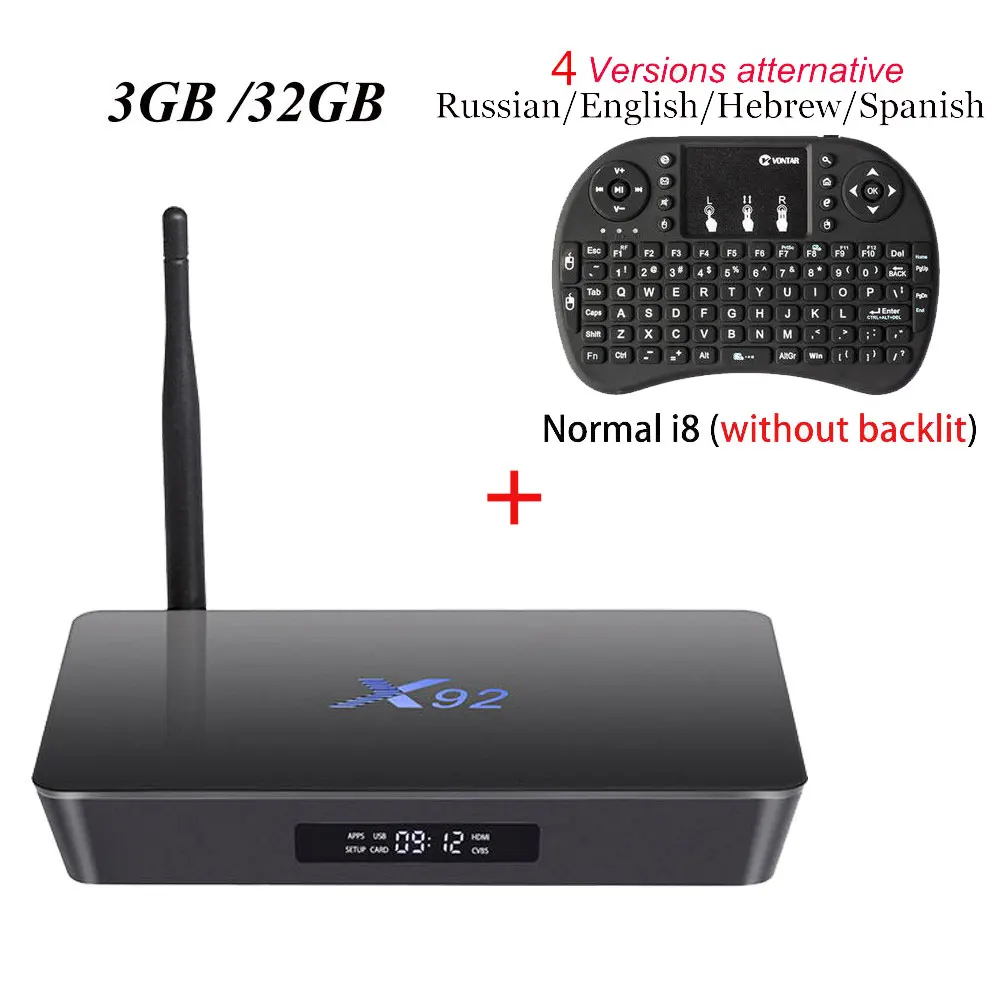 X92 2 ГБ/16 ГБ 3 Гб/32 ГБ Смарт Android 7,1 ТВ коробка Amlogic S912 Восьмиядерный 2,4G/5,8G двойной WiFi 4K медиаплеер телеприставка - Цвет: 3G32G and Normal i8