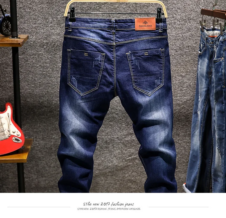 Обтягивающие мужские джинсы на шнурке облегающие джоггеры из денима стрейч мужские джинсы карандаш синие мужские джинсы модные повседневные CHOLYL