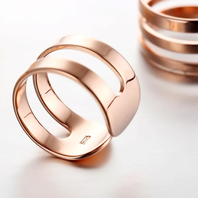 Новинка 2018 Брендовые мужские и женские кольца покрытые розовым золотом/серебром