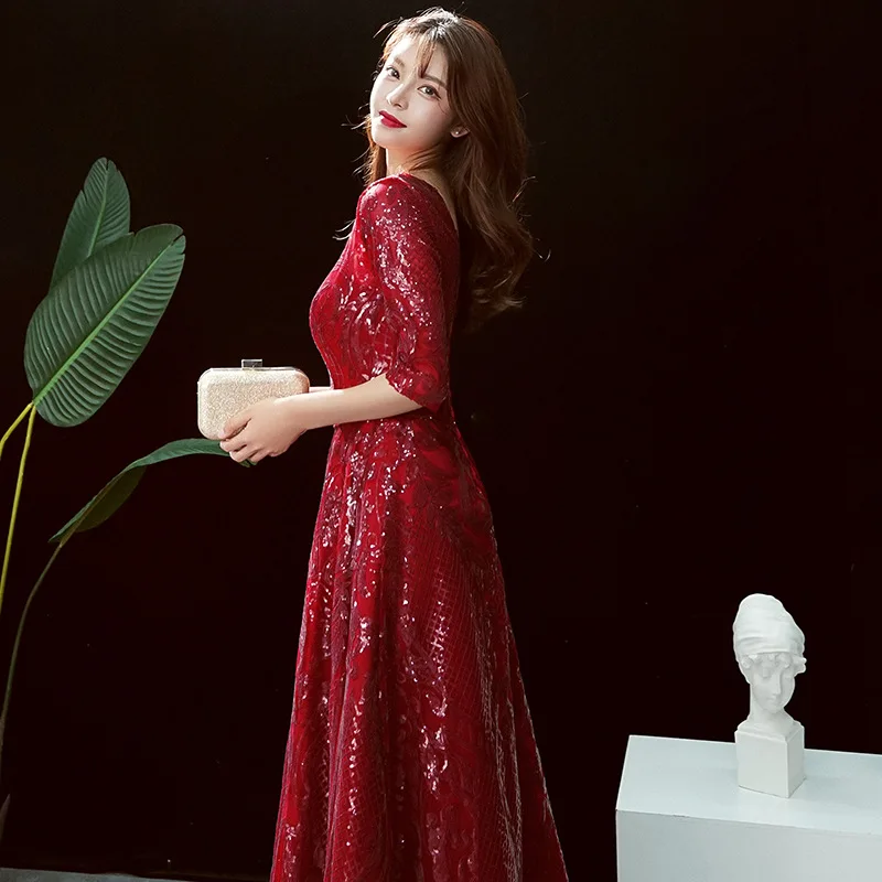 

Сексуальное Тонкое кружевное Сетчатое свадебное платье с блестками, вечернее платье, китайское свадебное потрясающее платье, улучшенное п...