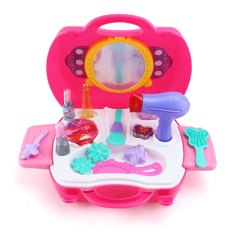 

18pcs DIY Children emulation Cosmetic Case toy Scene girl simulation princess dream parent-child interaction for Children gift