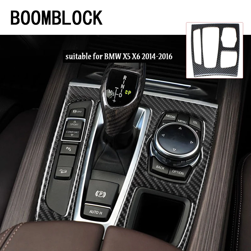 

Car-styling Stickers For BMW X5 X6 F15 F16 2018 2017-2014 Carbon Fiber Shift Panel Interior Decorative Stickers Cars Accessories