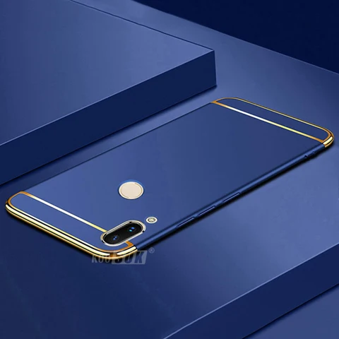 3-в-1 чехол для телефона для Xiaomi Redmi Note 7 note7 PC жесткий матовый чехол-накладка для Xiaomi Redmi Примечание 7 про защитный чехол Coque - Цвет: Blue
