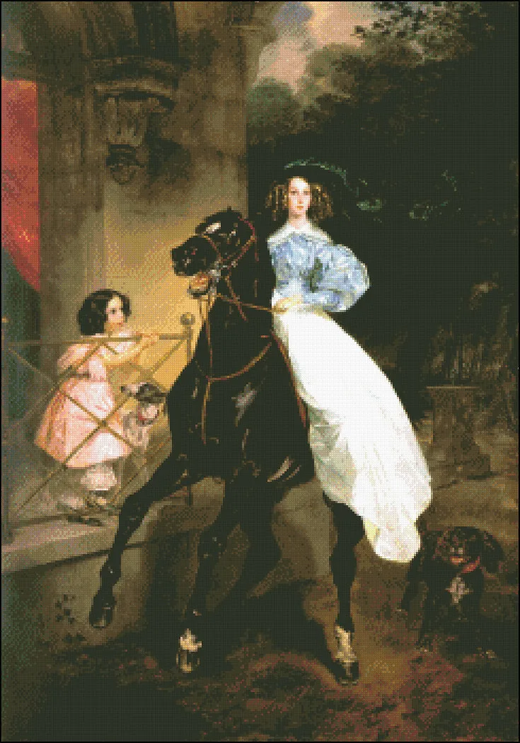 Needlework for embroidery DIY French DMC High Quality - Counted Cross Stitch Kits 14 ct Oil painting Lady Rider | Дом и сад