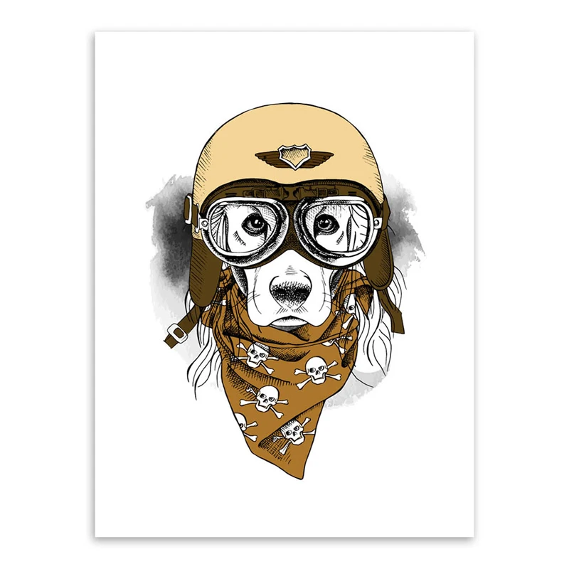 Artdom без рамки животное собака кошка мотоциклы холст живопись плакат печать