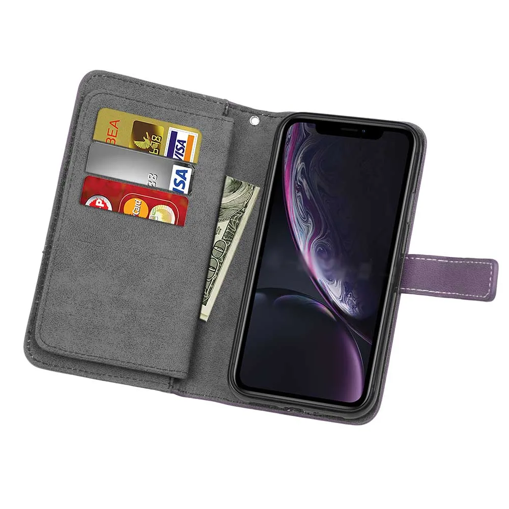 Capa Fundas для iphone XR XS Max 6 6 Plus 6s держатель чехол для iphone 7 8 plus XR XS кожаный чехол для телефона 9 слотов для карт