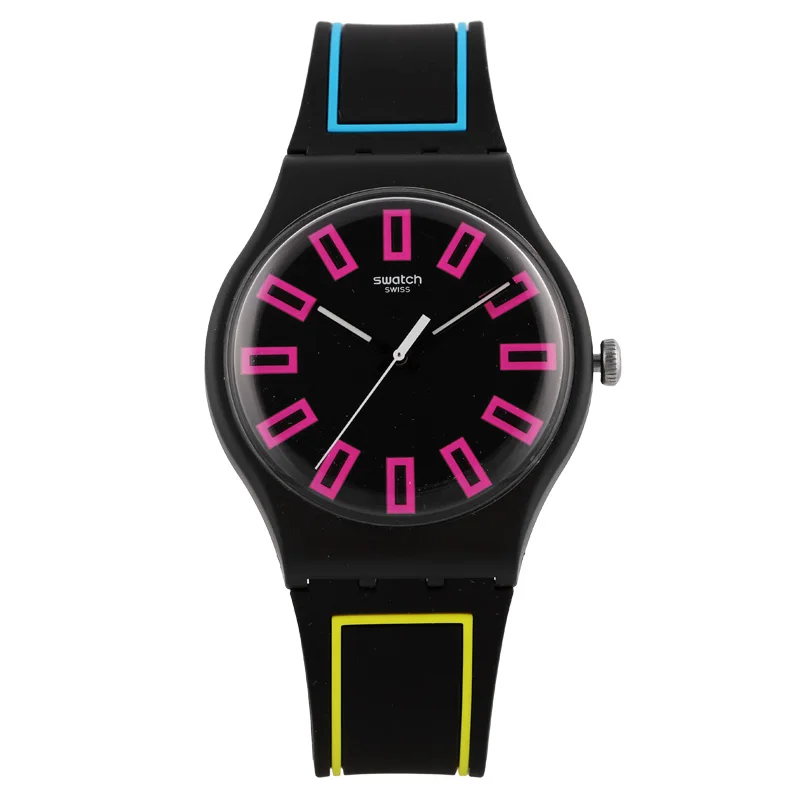 Swatch часы оригинальные цветные серии модные кварцевые SUOB146|Кварцевые мужские