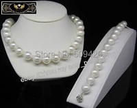 wholesale12mm white sea shell pearl necklace bracelets sets