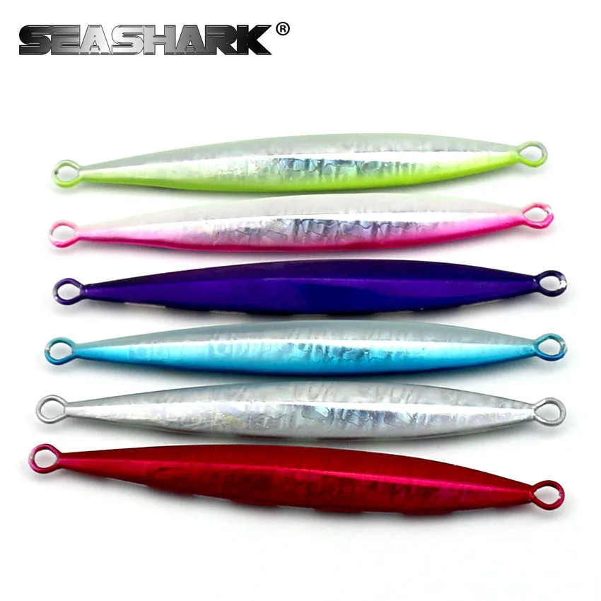 SEASHARK 1PC 60G 3D eyes Laser Body Back Luminous Metal Jig Lure Lead fish Paillette Knife Wobbler Artificial Hard Bait Sea | Спорт и