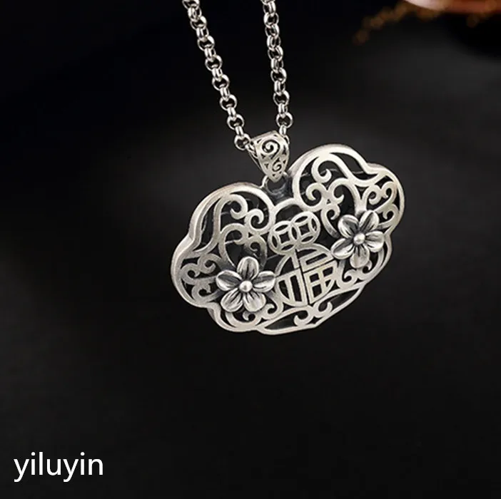 KJJEAXCMY Boutique jewe S990 серебристый выдолбленный филе рыбе драконе дверь безопасность и