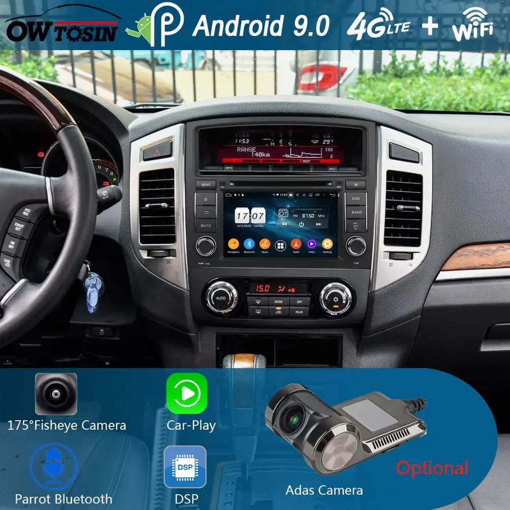 Автомобильный DVD-плеер 7 дюймов IPS 1024*600 8 ядер 4 Гб ОЗУ + 64 ПЗУ Android 9 0 для Mitsubishi Pajero V97