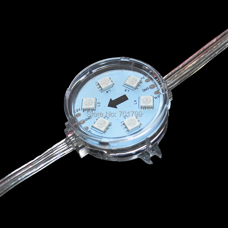 Полноцветный пиксельный модуль WS2811 RGB диаметром 42 мм вход постоянного тока 12 В 6