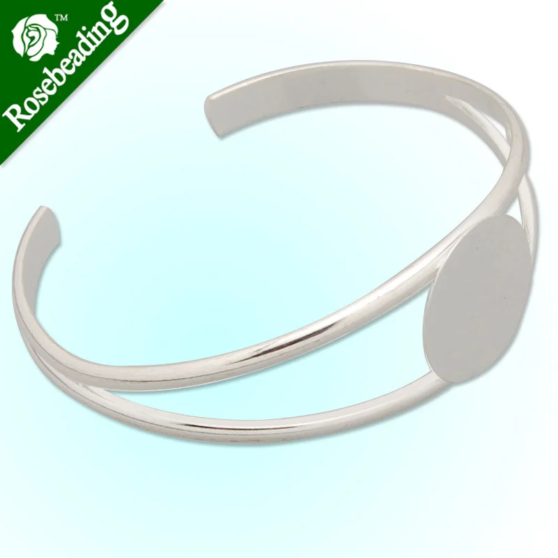 Набор браслетов с 20 мм плоскими круглыми накладками манжетами регулируемыми