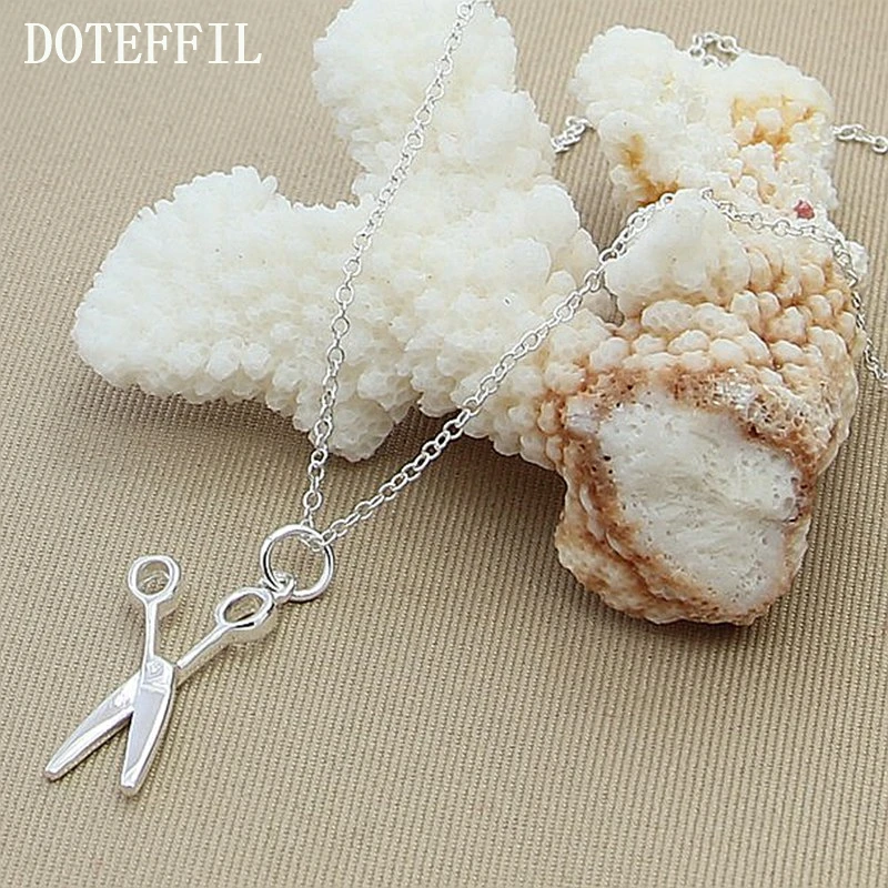 DOTEFFIL серебро 925 пробы 18 дюймов Женская цепочка модные ювелирные изделия для