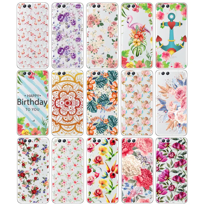 DREAMFOX L580 Fashion Flower Soft TPU Silicone Case Cover For Xiaomi Mi Note 2 3 4 5 6 8 SE M5 4C 4S 5C 5S 5X 6X A1 Plus |